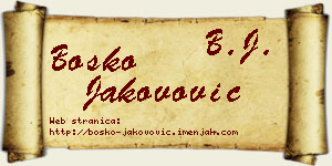 Boško Jakovović vizit kartica